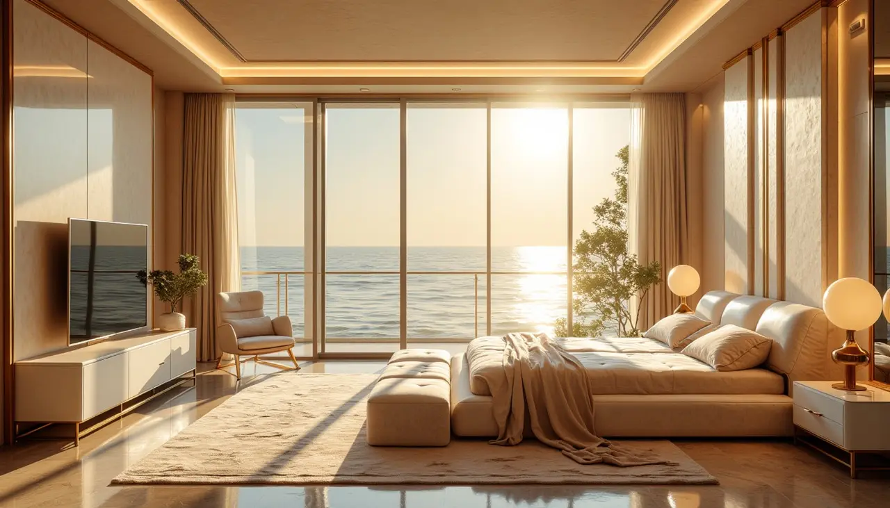 Elegant bedroom design at Marlin 2 featuring premium finishes and contemporary styling.