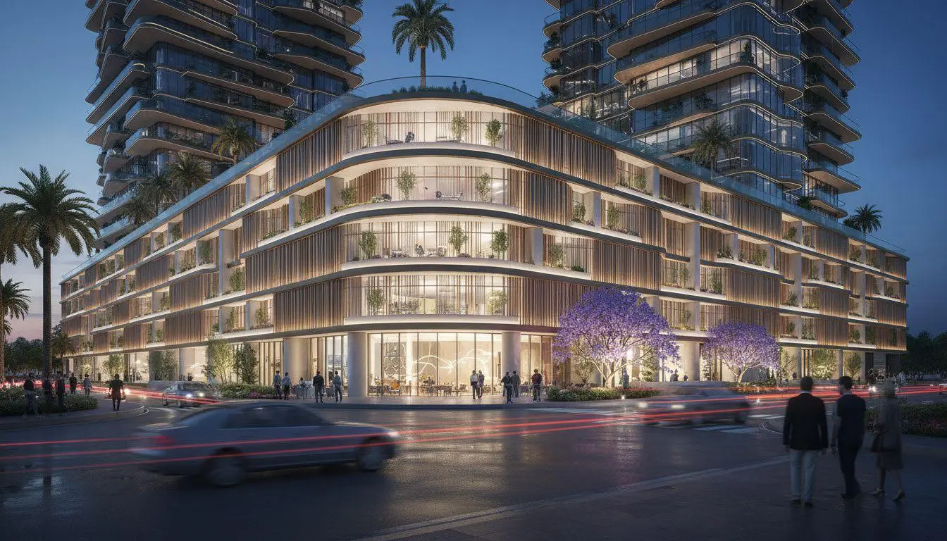 Radiant Atrium landscaped pathways community Al Reem Island Abu Dhabi real estate development connecting homes and nature.jpg