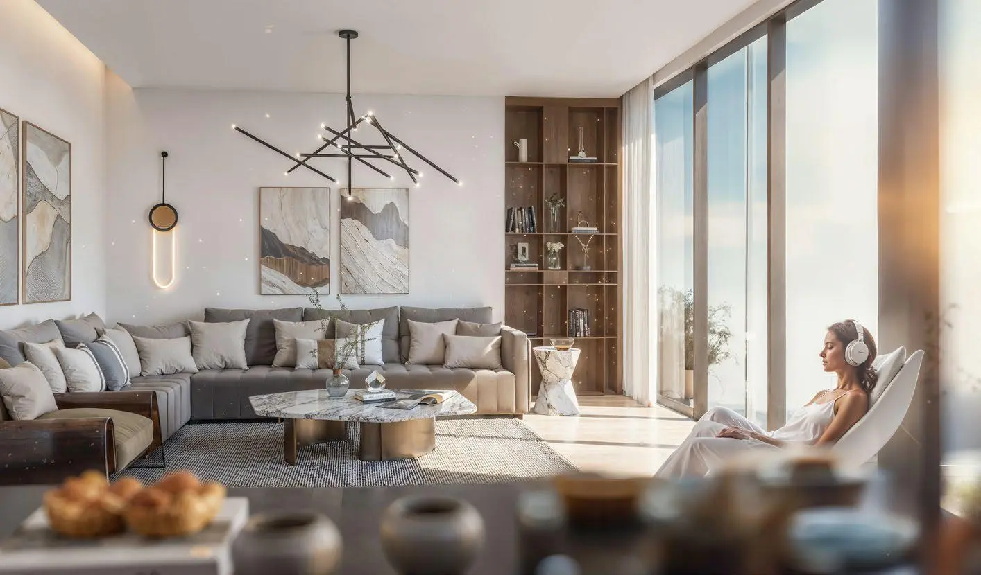 Radiant Atrium bedroom interior on Al Reem Island Abu Dhabi real estate development showcasing comfort and style.jpg